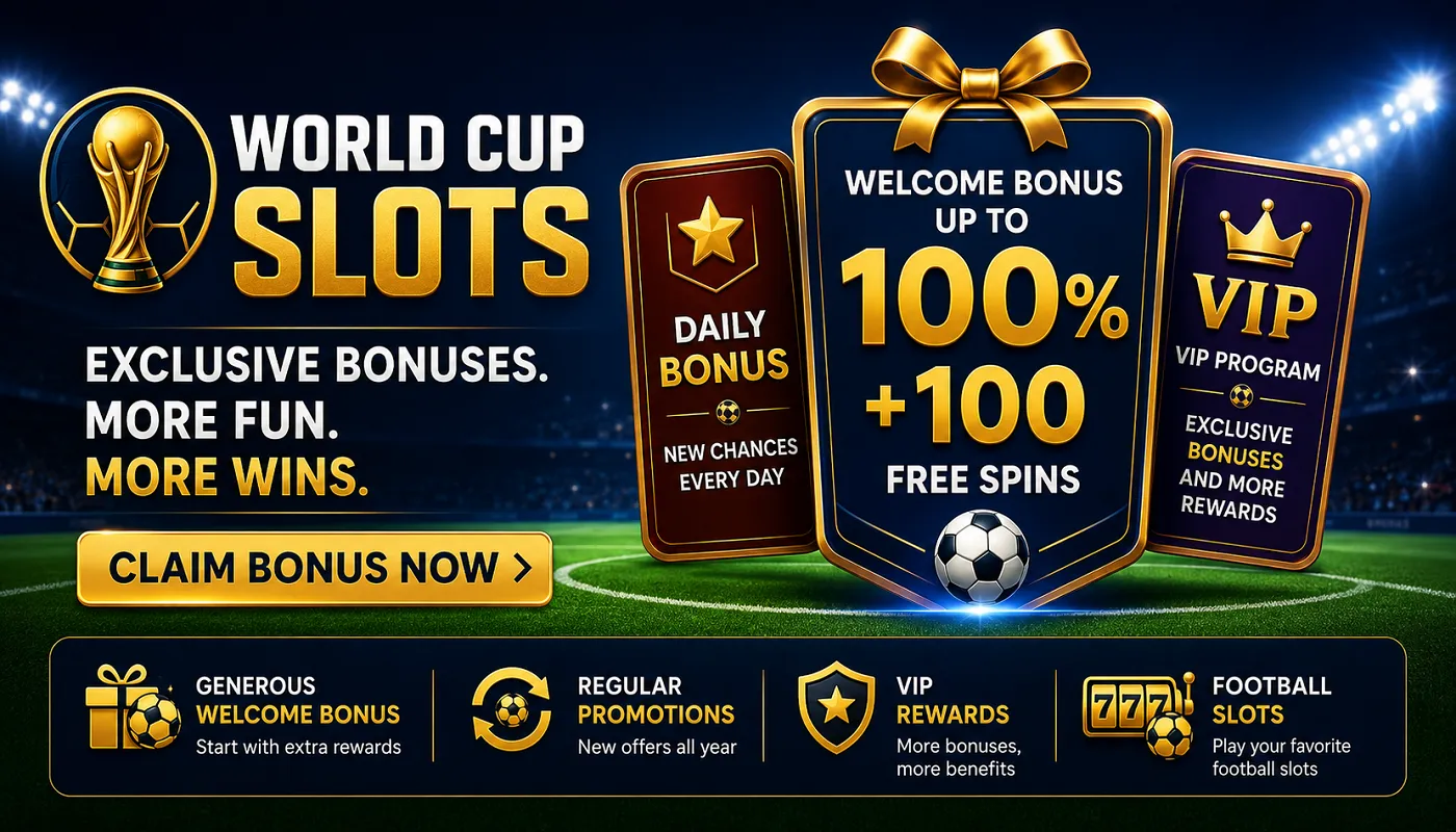 World Cup Slots bonus offers with football slots and casino promotions